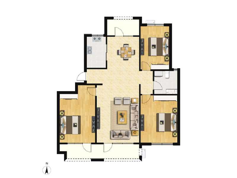 3室2厅1卫 住宅 售罄户型图