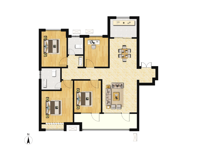 4室2厅2卫 住宅 在售户型图