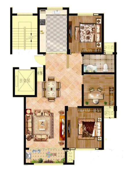 2室2厅1卫 住宅 售罄户型图