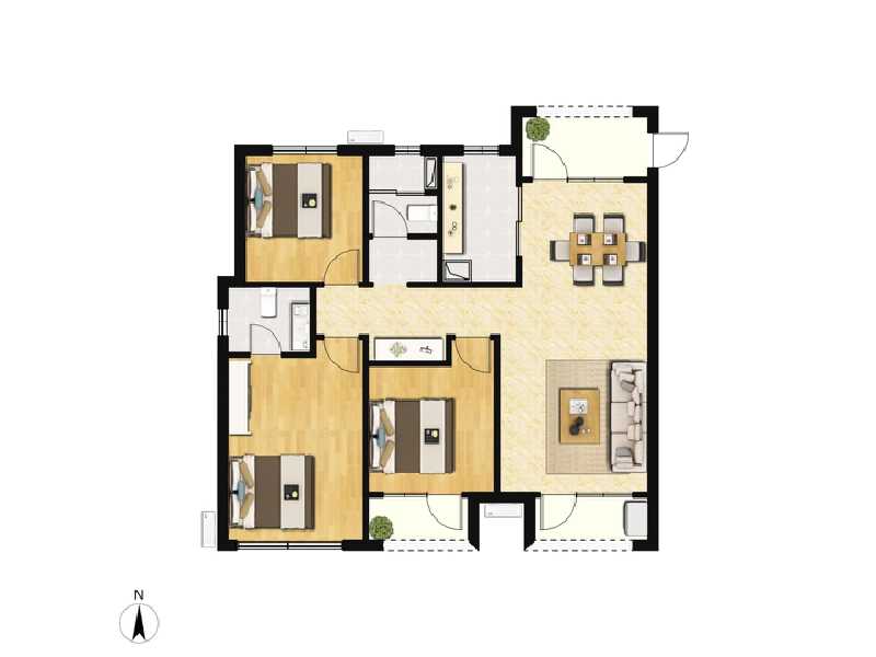 3室2厅2卫 住宅 售罄户型图