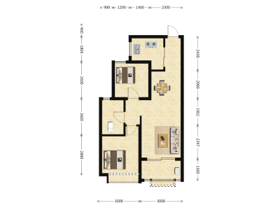 2室2厅1卫 住宅 售罄