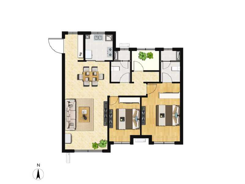 3室2厅2卫 住宅 在售户型图