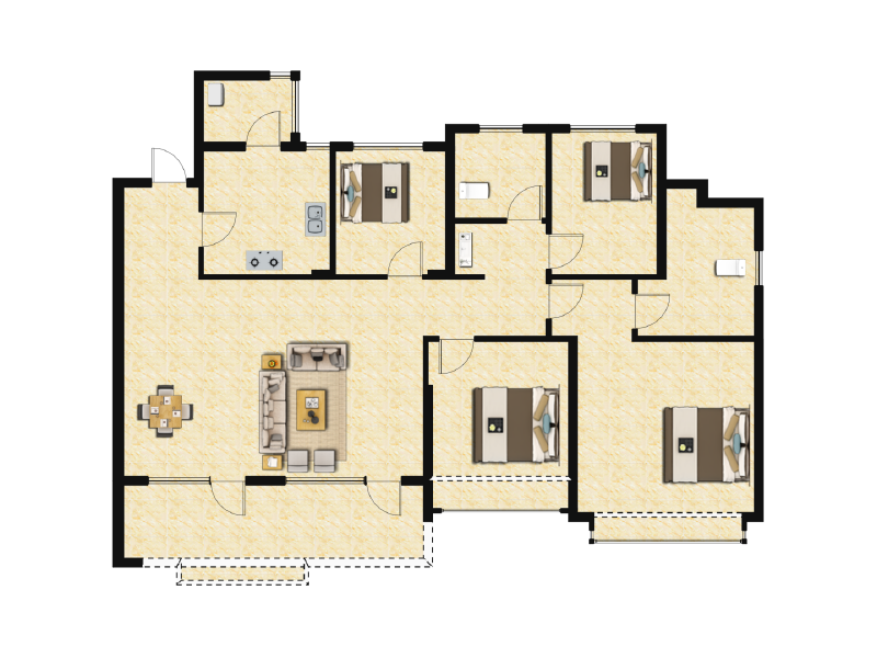 4室2厅2卫 住宅 售罄户型图