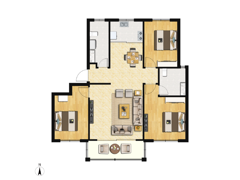 3室2厅2卫 住宅 售罄户型图
