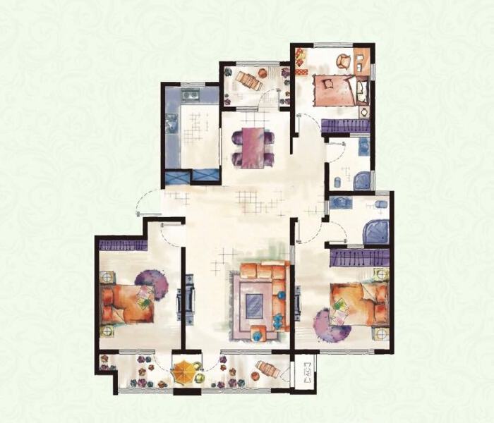 3室2厅2卫 住宅 售罄户型图