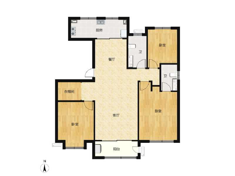 3室2厅2卫 住宅 售罄户型图