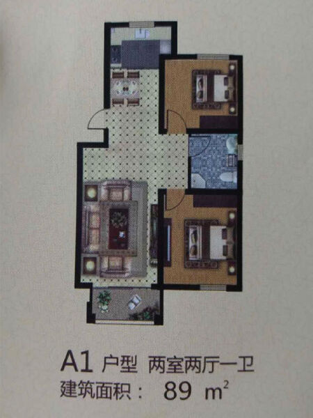 2室2厅1卫 住宅 售罄户型图