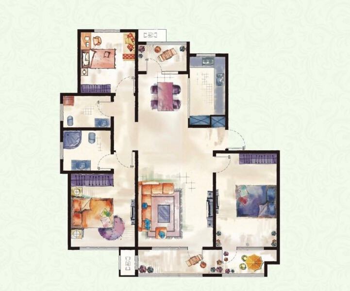 3室2厅2卫 住宅 售罄户型图