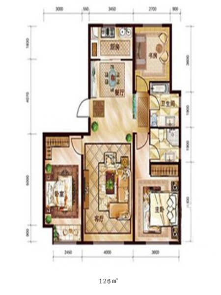 3室2厅2卫 住宅 在售户型图