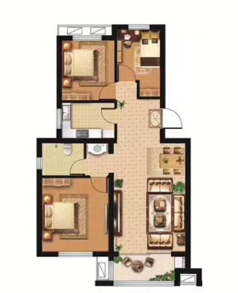 3室1厅1卫 住宅 在售户型图