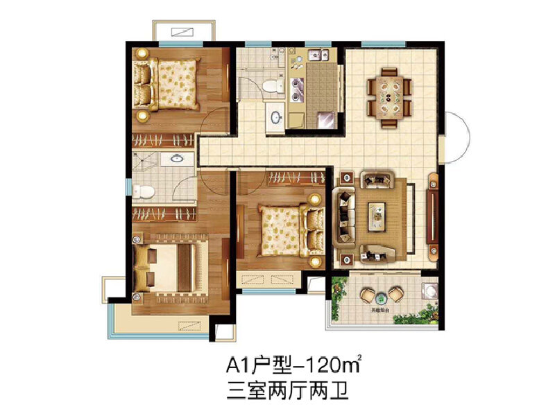 3室2厅2卫 住宅 在售户型图