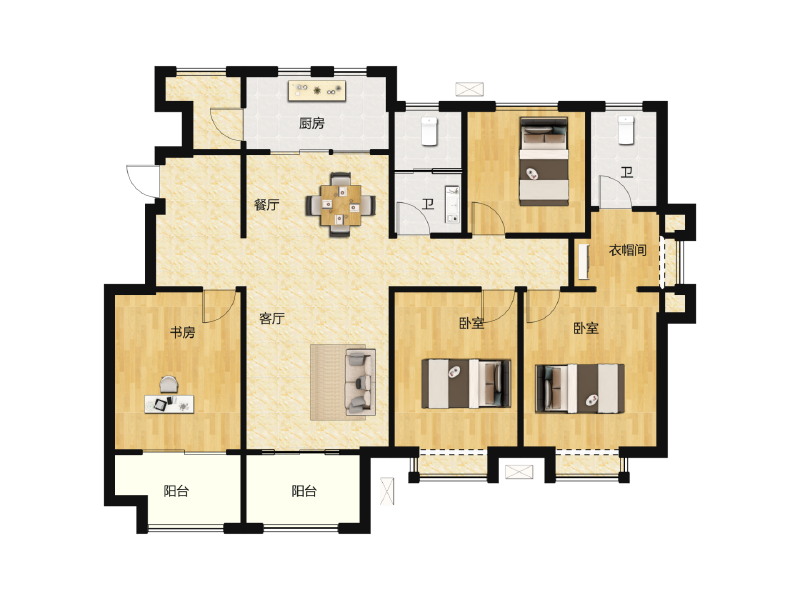 4室2厅2卫 住宅 售罄户型图