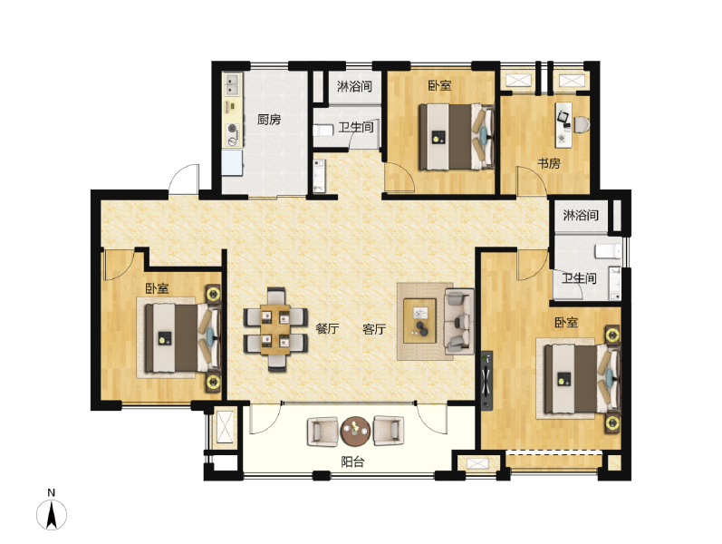 4室2厅2卫 住宅 售罄户型图