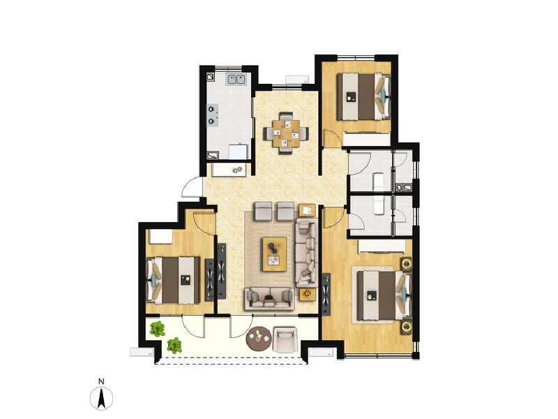 3室2厅2卫 住宅 售罄户型图