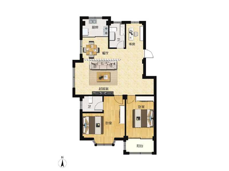3室2厅2卫 住宅 售罄户型图