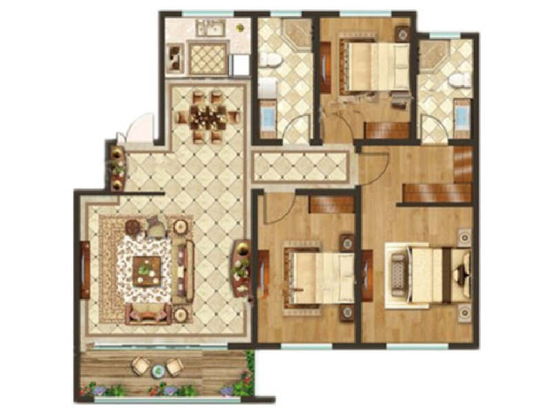 3室2厅2卫 住宅 售罄户型图