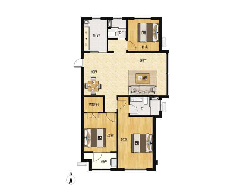 3室2厅2卫 住宅 售罄户型图