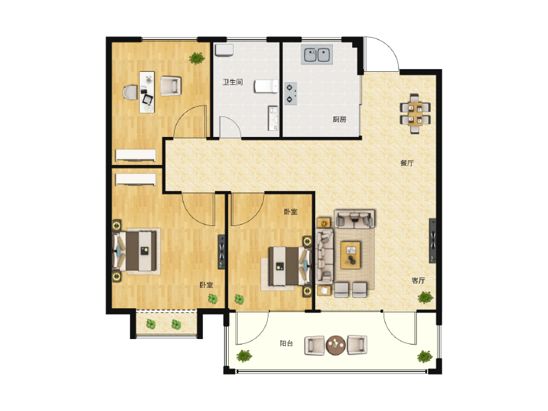 3室1厅1卫 住宅 在售户型图