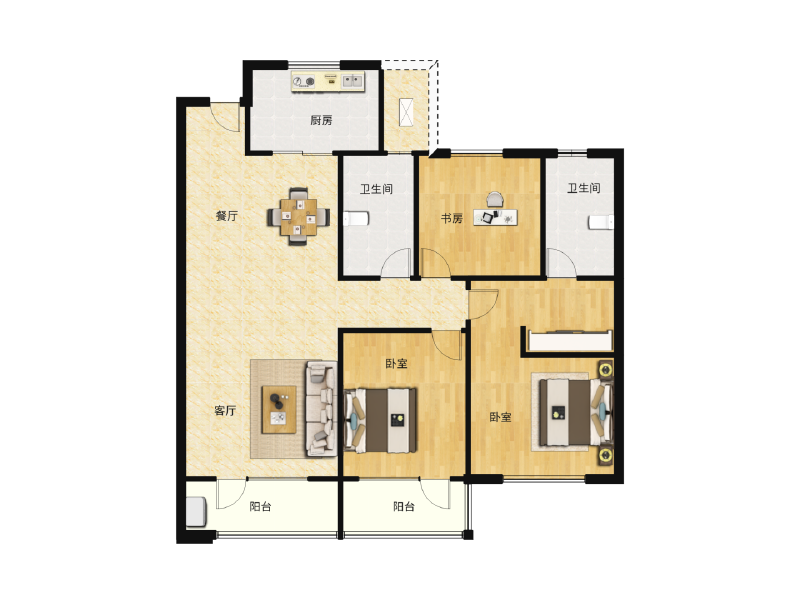 3室2厅2卫 住宅 售罄户型图