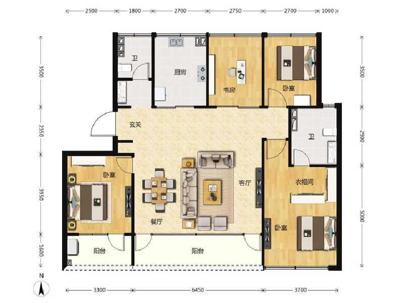 4室2厅2卫 住宅 售罄户型图
