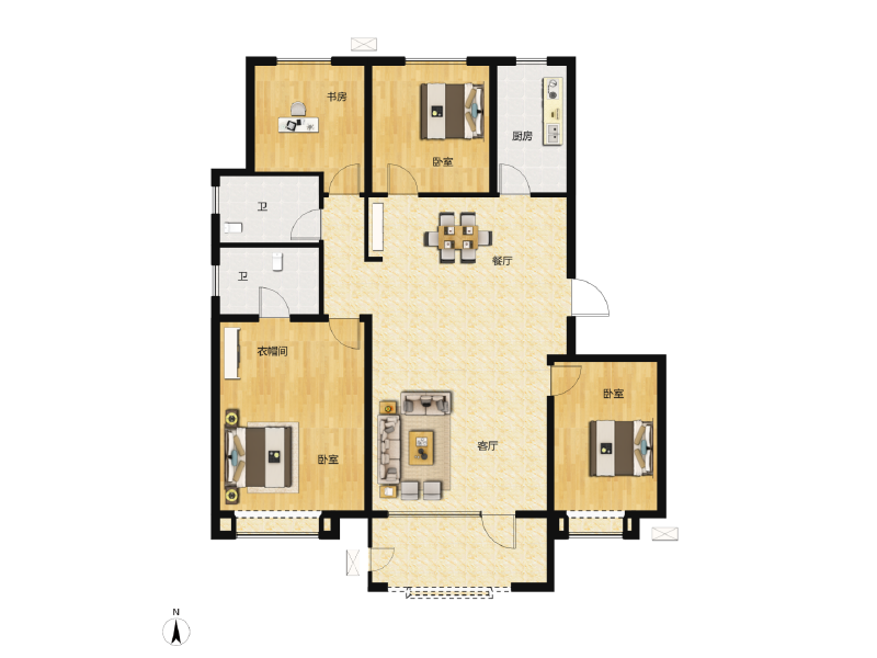 4室2厅2卫 住宅 售罄户型图