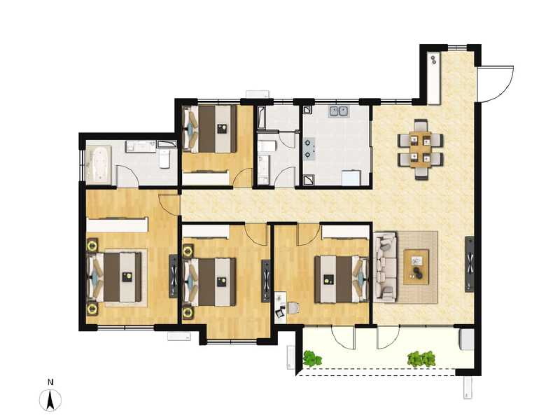 4室2厅2卫 住宅 在售户型图