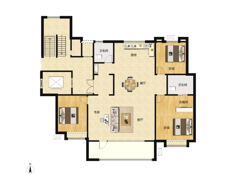 3室2厅2卫 住宅 在售户型图