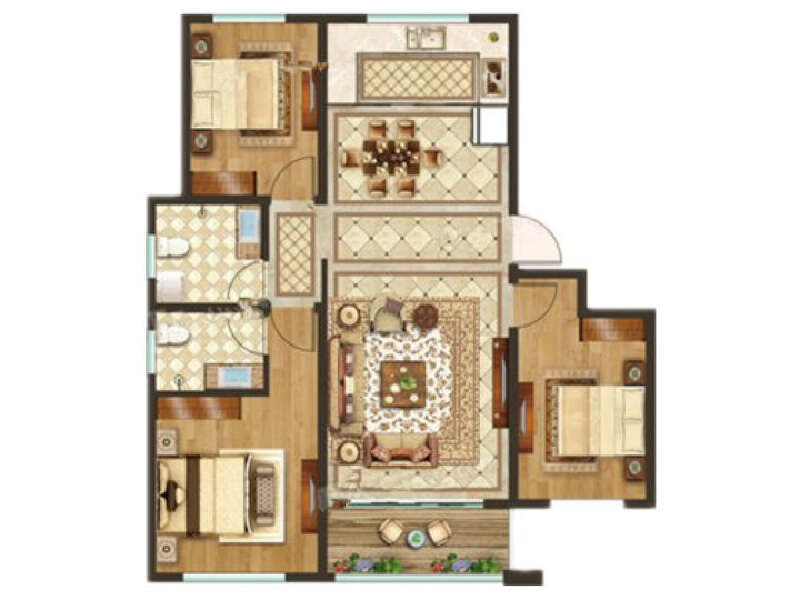 3室2厅2卫 住宅 售罄户型图