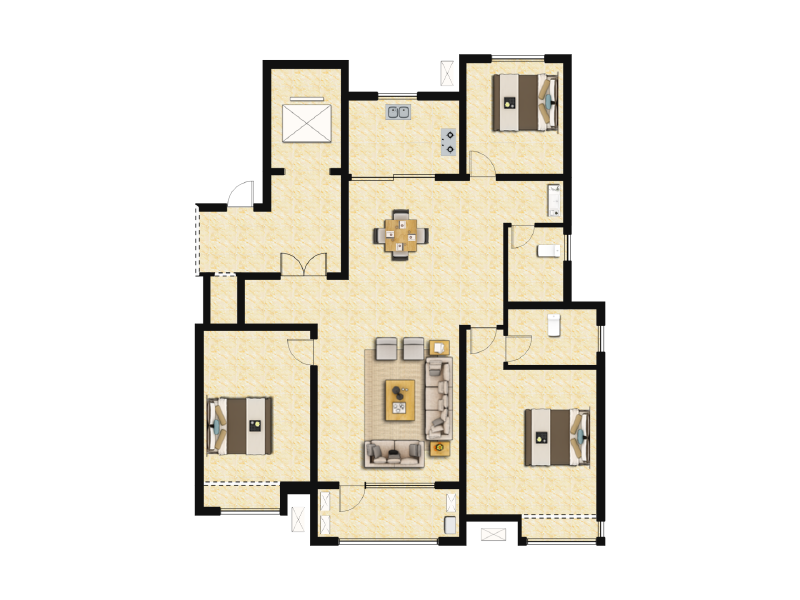 3室2厅2卫 住宅 售罄户型图