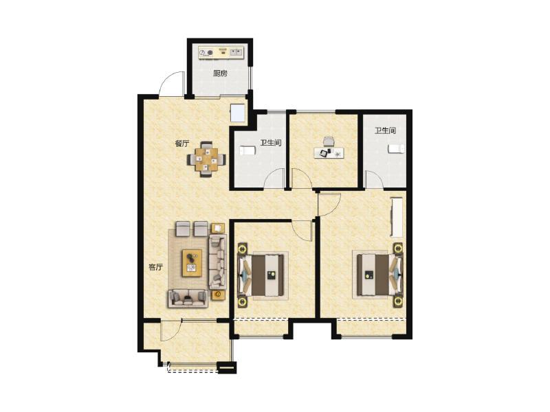 3室2厅2卫 住宅 售罄户型图