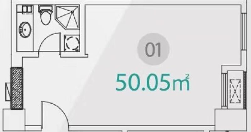 1室1厅1卫 商业类 售罄户型图