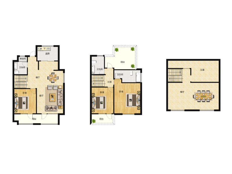 3室2厅3卫 住宅 售罄户型图