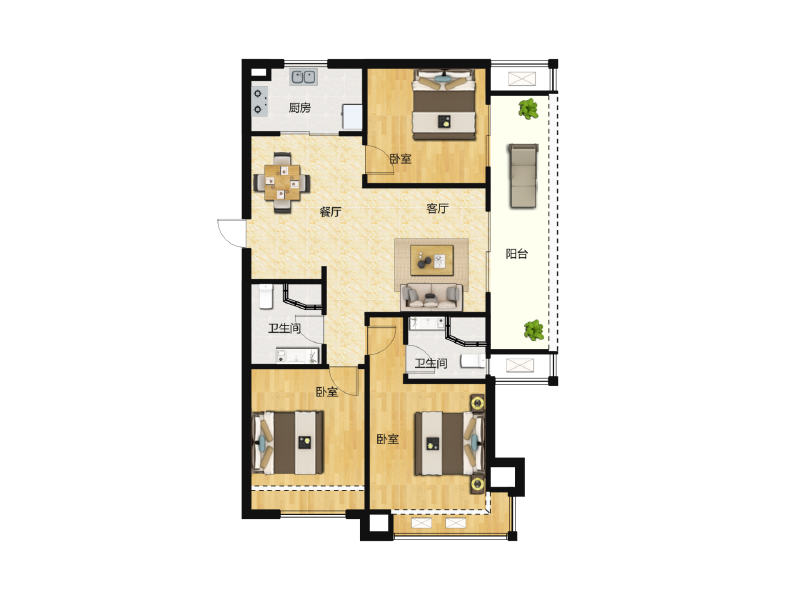 3室2厅2卫 住宅 在售户型图