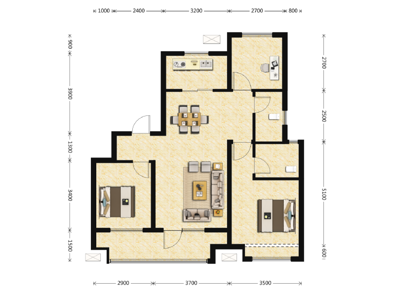 3室2厅2卫 住宅 在售户型图