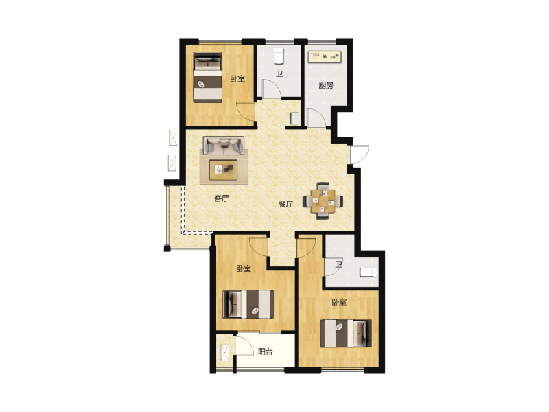 3室2厅2卫 住宅 售罄户型图