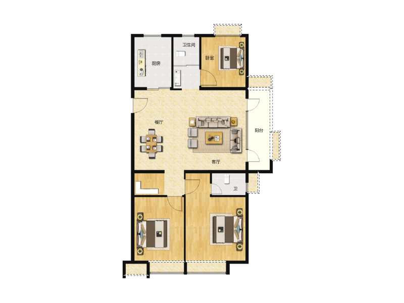 3室2厅2卫 住宅 在售户型图