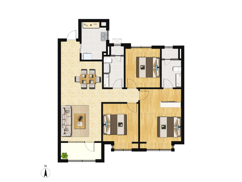 3室2厅2卫 住宅 售罄户型图