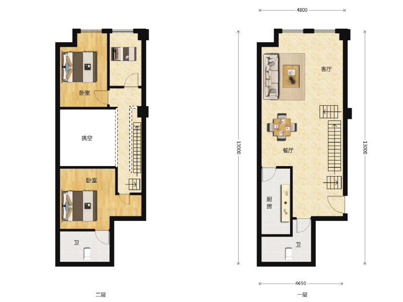 3室2厅2卫 商业类 售罄户型图