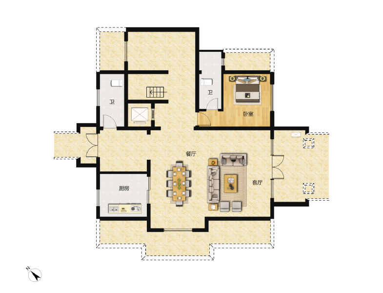 3室3厅5卫 别墅 在售户型图