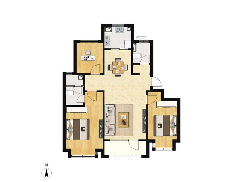3室2厅2卫 住宅 售罄户型图