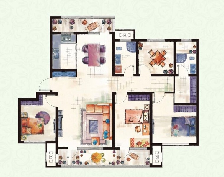 4室2厅2卫 住宅 售罄户型图