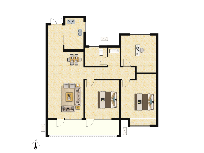 3室2厅1卫 住宅 待售户型图