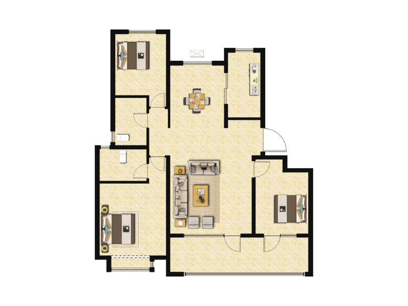 3室2厅2卫 住宅 售罄户型图