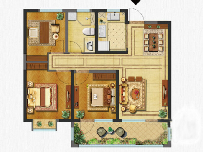 3室1厅1卫 住宅 售罄户型图