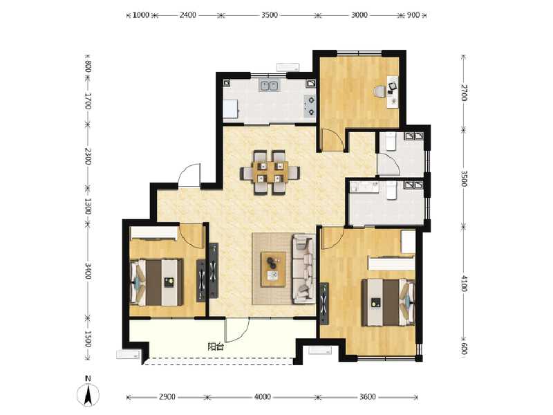 3室2厅2卫 住宅 售罄户型图