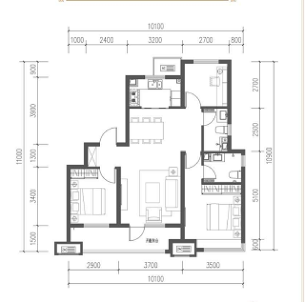 3室2厅2卫 住宅 在售户型图