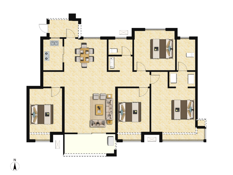 4室2厅2卫 住宅 售罄户型图