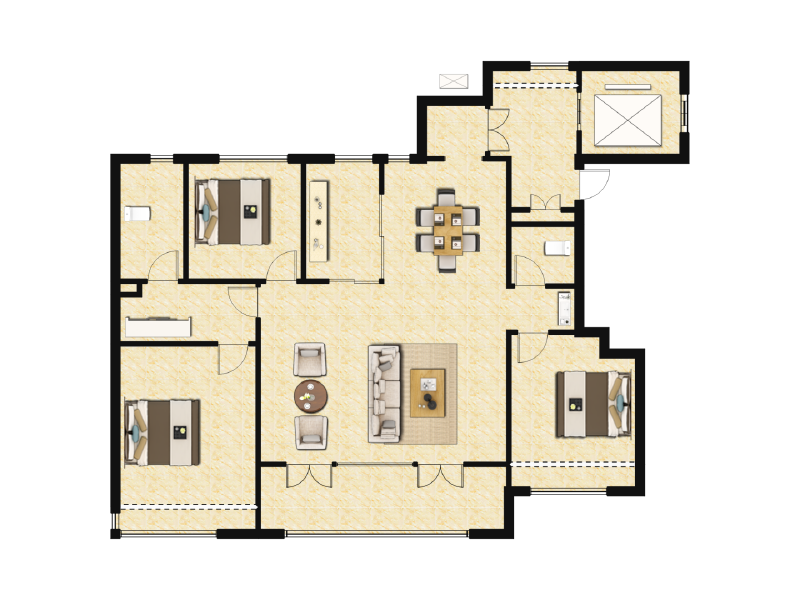 3室2厅2卫 住宅 售罄户型图
