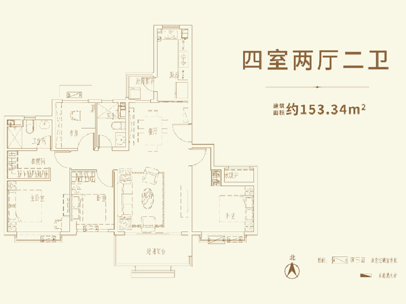 4室2厅2卫 住宅 售罄户型图