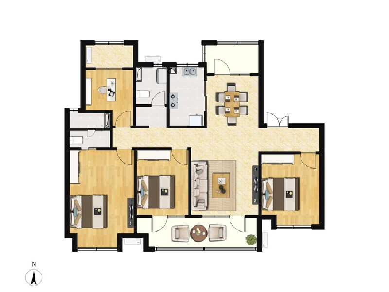4室2厅2卫 住宅 在售户型图